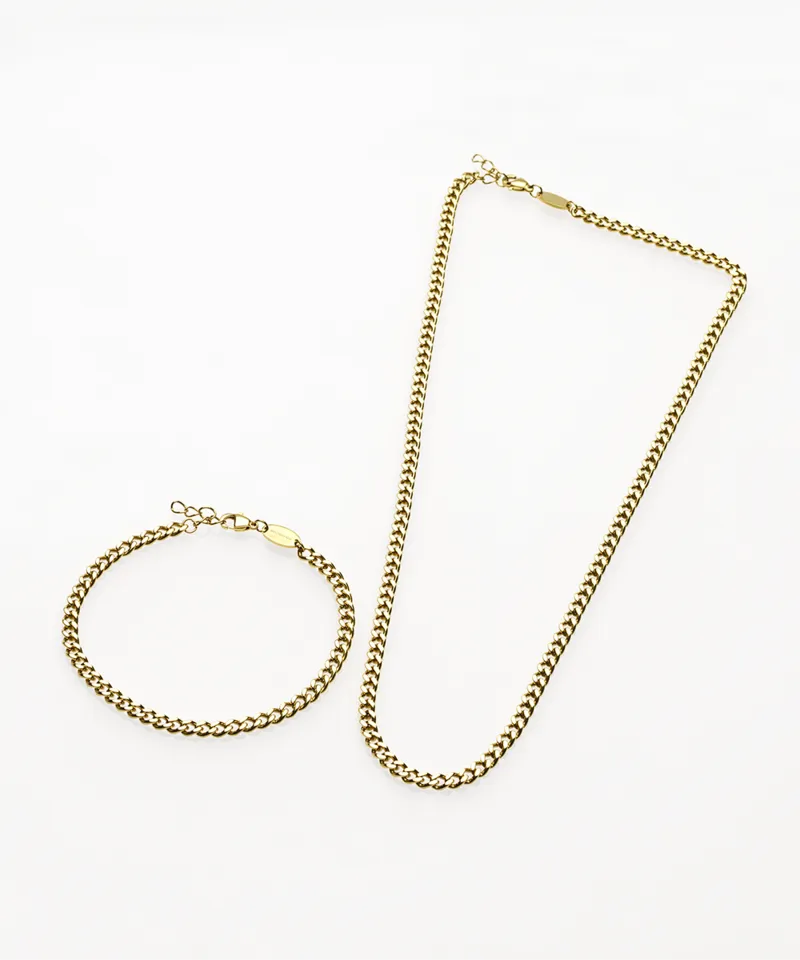 Blomdahl Curb Link armbånd gull 15,5–19 cm stål