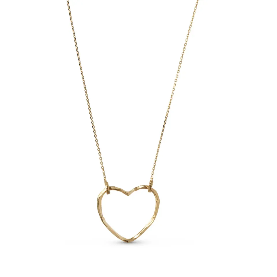 Enamel Organic Heart Chunky halskjede gull 45+5 cm