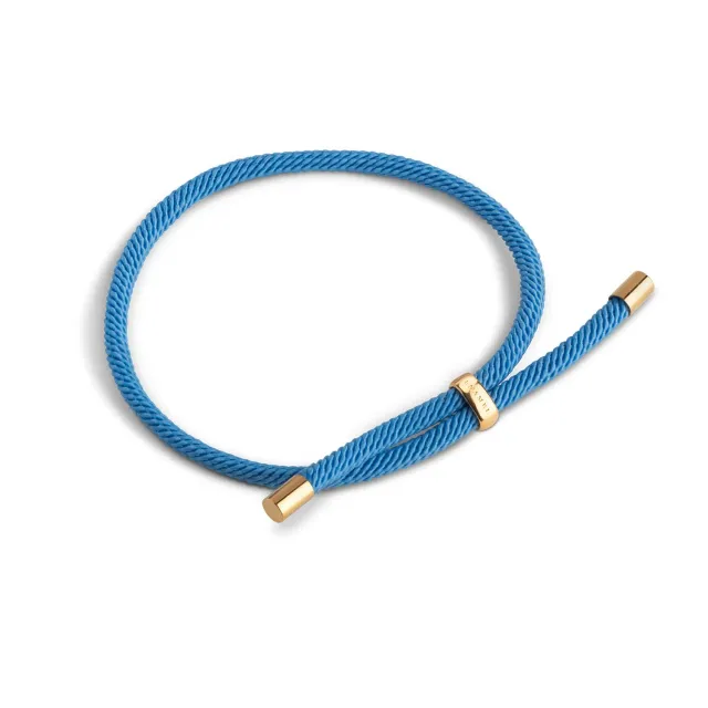 Enamel Color Cord Steel Blue armbånd 23 cm nylon