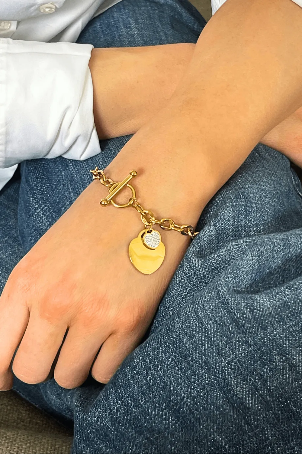 Mea Nani She’s Glowing armbånd hjerte 18K