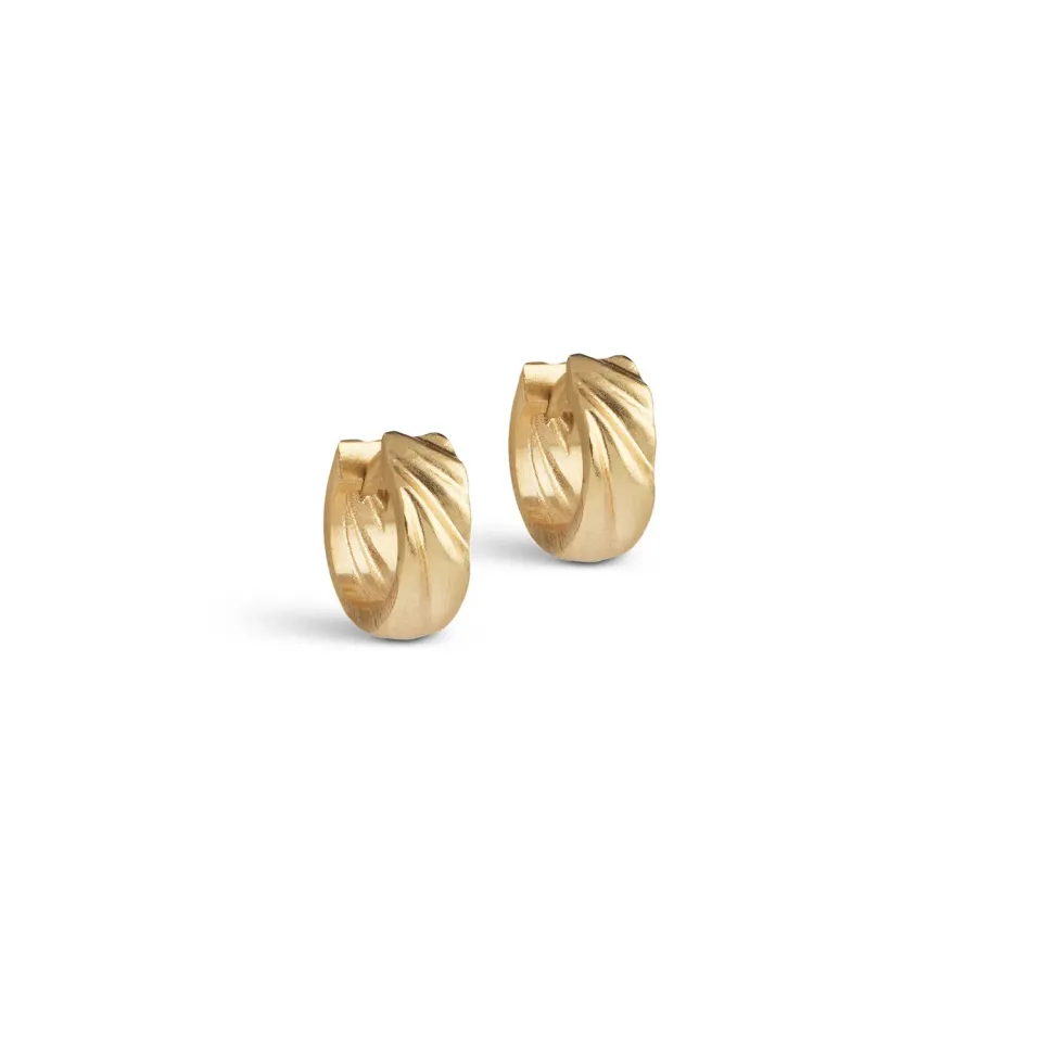 Enamel Wave Mini hoops øredobber gull 10 mm