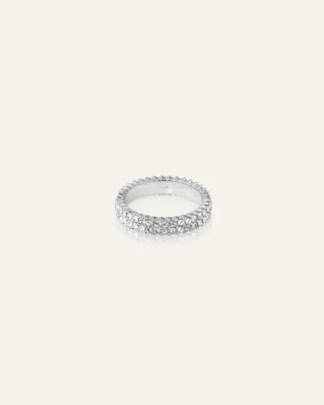 Mockberg Midnight Ring sølv hvit zirkonia