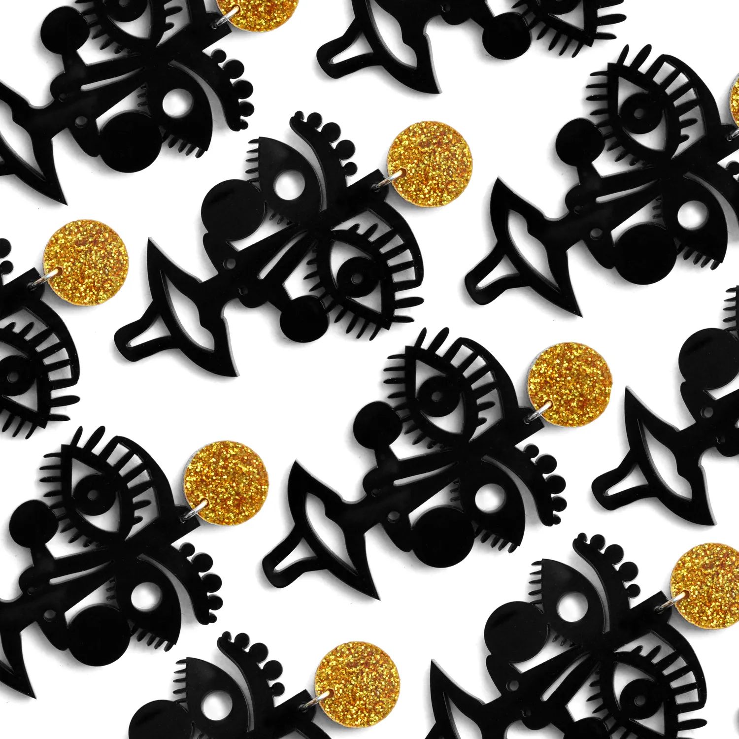 BooandBooFactory Face Statement øredobber sort blank
