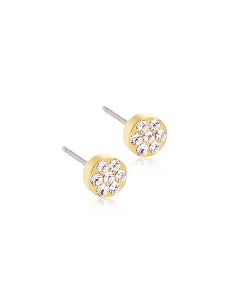 Blomdahl Brilliance Plenary øredobber crystal 5 mm gullfarget