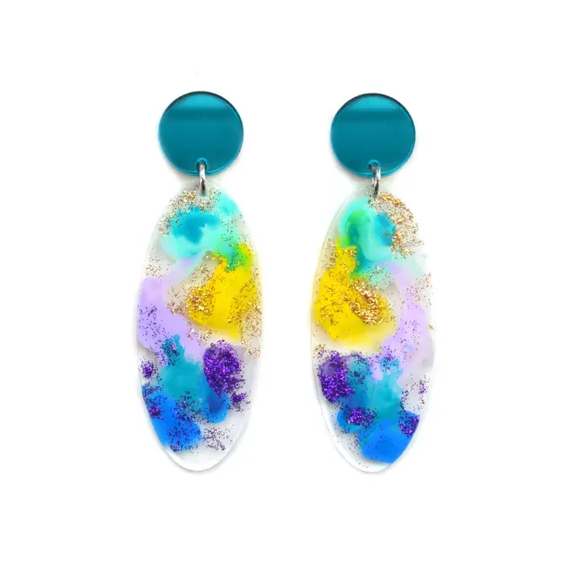 BooandBooFactory Pastel Ocean øredobber oval pastell