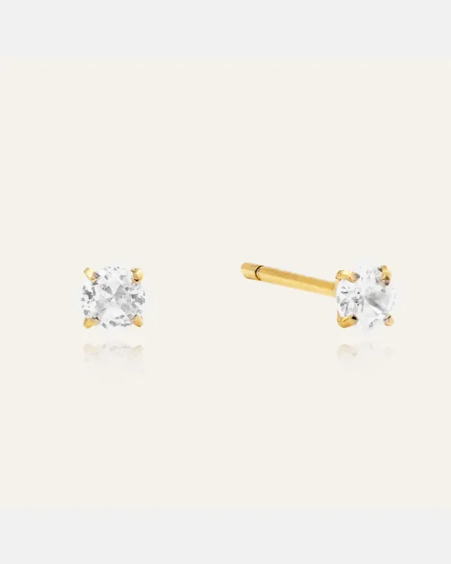 Mockberg Jolie White Small studs gull 3 mm