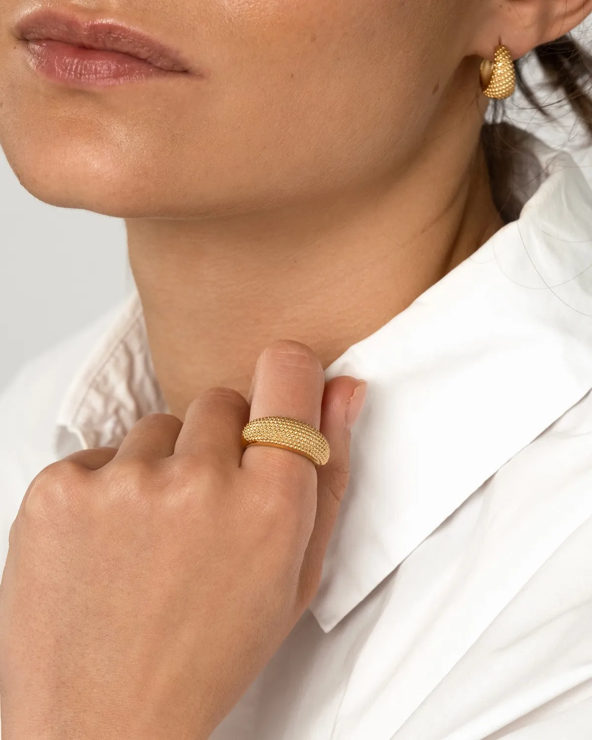 Mockberg Honey Ring ring gull strukturert