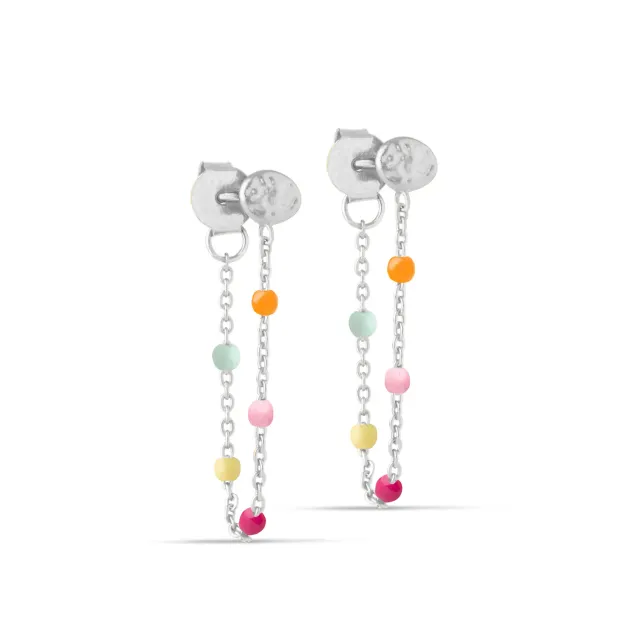Enamel Lola øreringer Rainbow 30x5 mm par