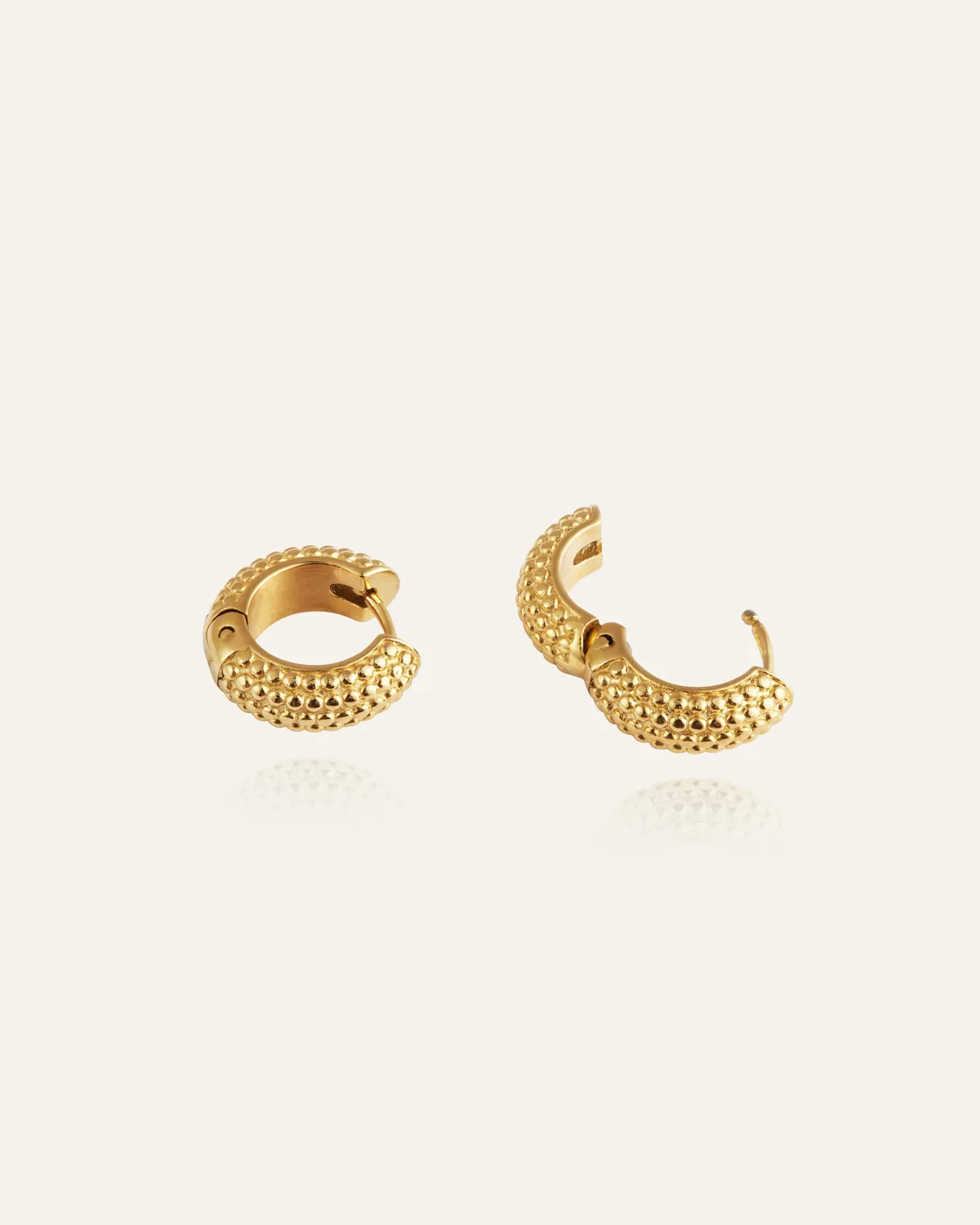 Mockberg Beaded Hoops Medium øredobber gull 16 millimeter