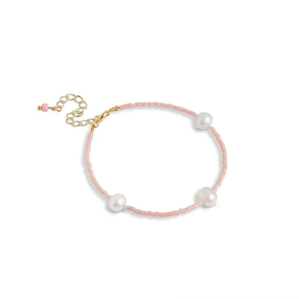 Enamel Petra armbånd Light Pink 15+4 cm stål