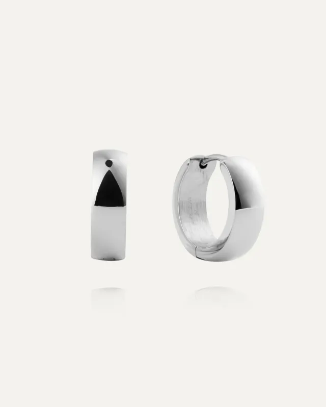 Mockberg Chunky Hoops Medium øredobber sølv 16 mm