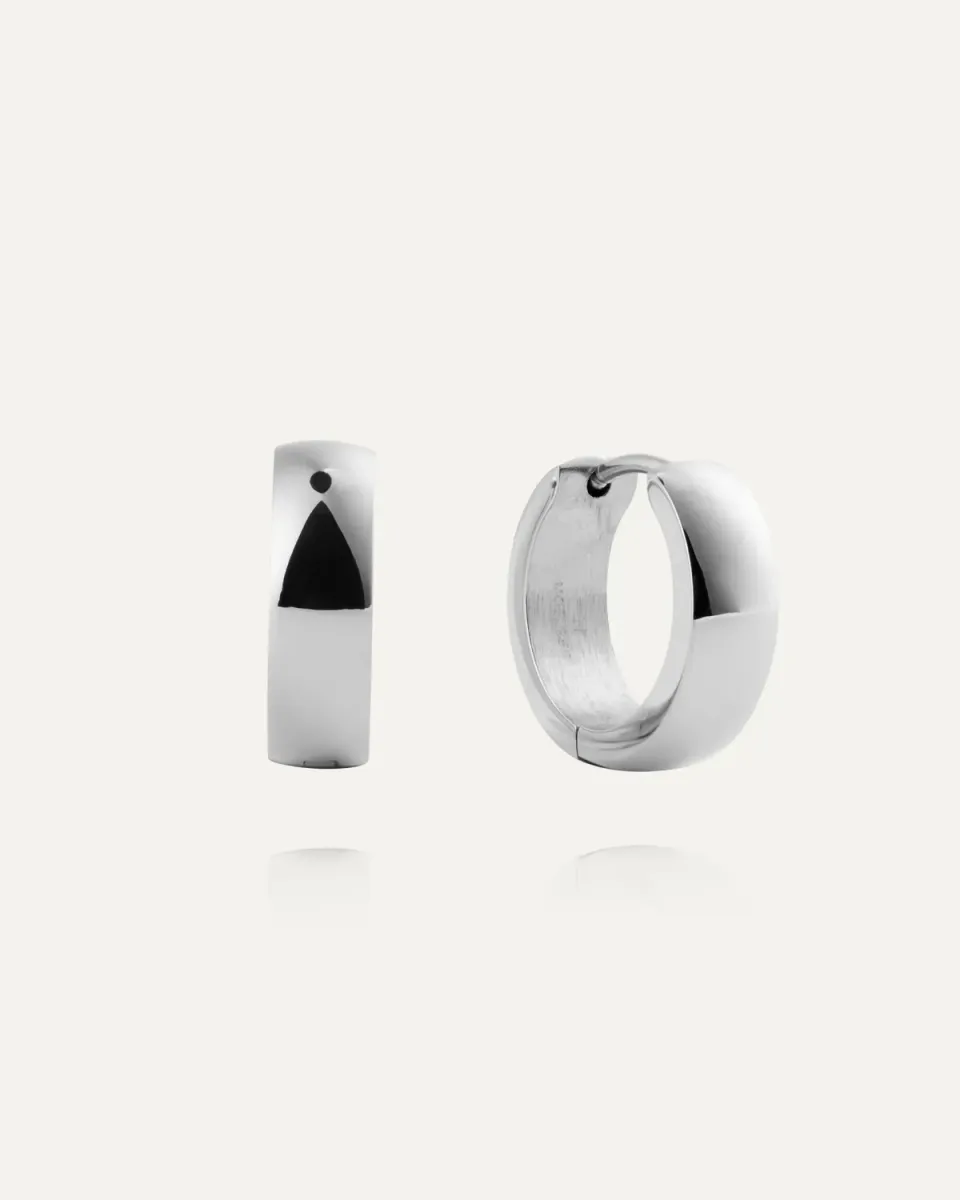 Mockberg Chunky Hoops Medium øredobber sølv 16 mm