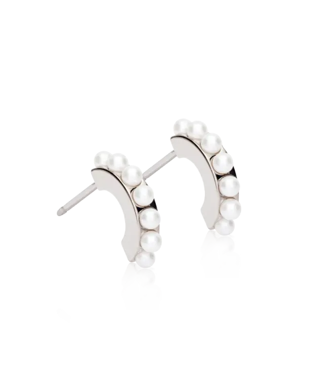 Blomdahl Pendant Pearl Curved øredobber hvit 10 mm