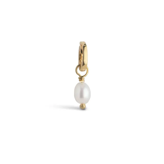 Enamel Charm Finest Pearl charm 6 mm gull med perle