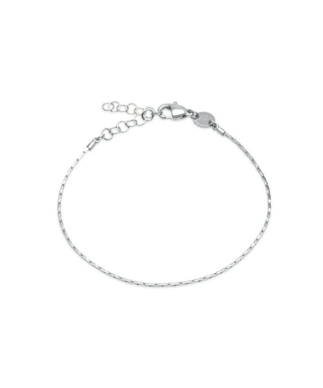 Blomdahl Flat Chain armbånd sølvfarget 15,5–19 cm stål
