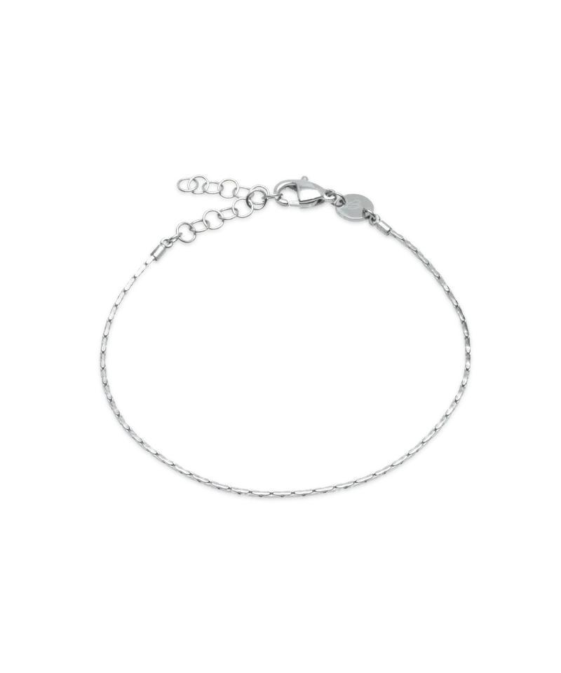 Blomdahl Flat Chain armbånd sølvfarget 15,5–19 cm stål