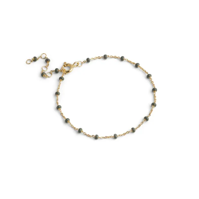 Enamel Lola armbånd khaki 15+4 cm forgylt