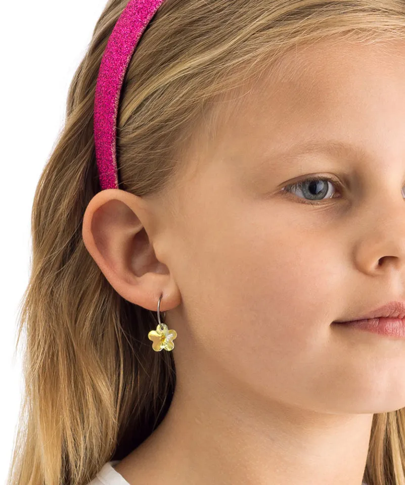 Blomdahl Ear Ring Pendant Flower øredobb titan rainbow