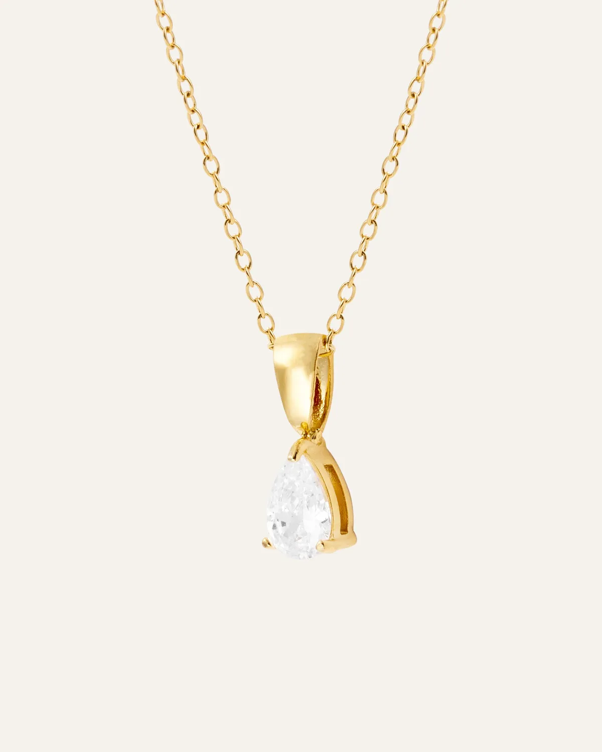 Mockberg Belle White halskjede gull 500 mm zirkonia