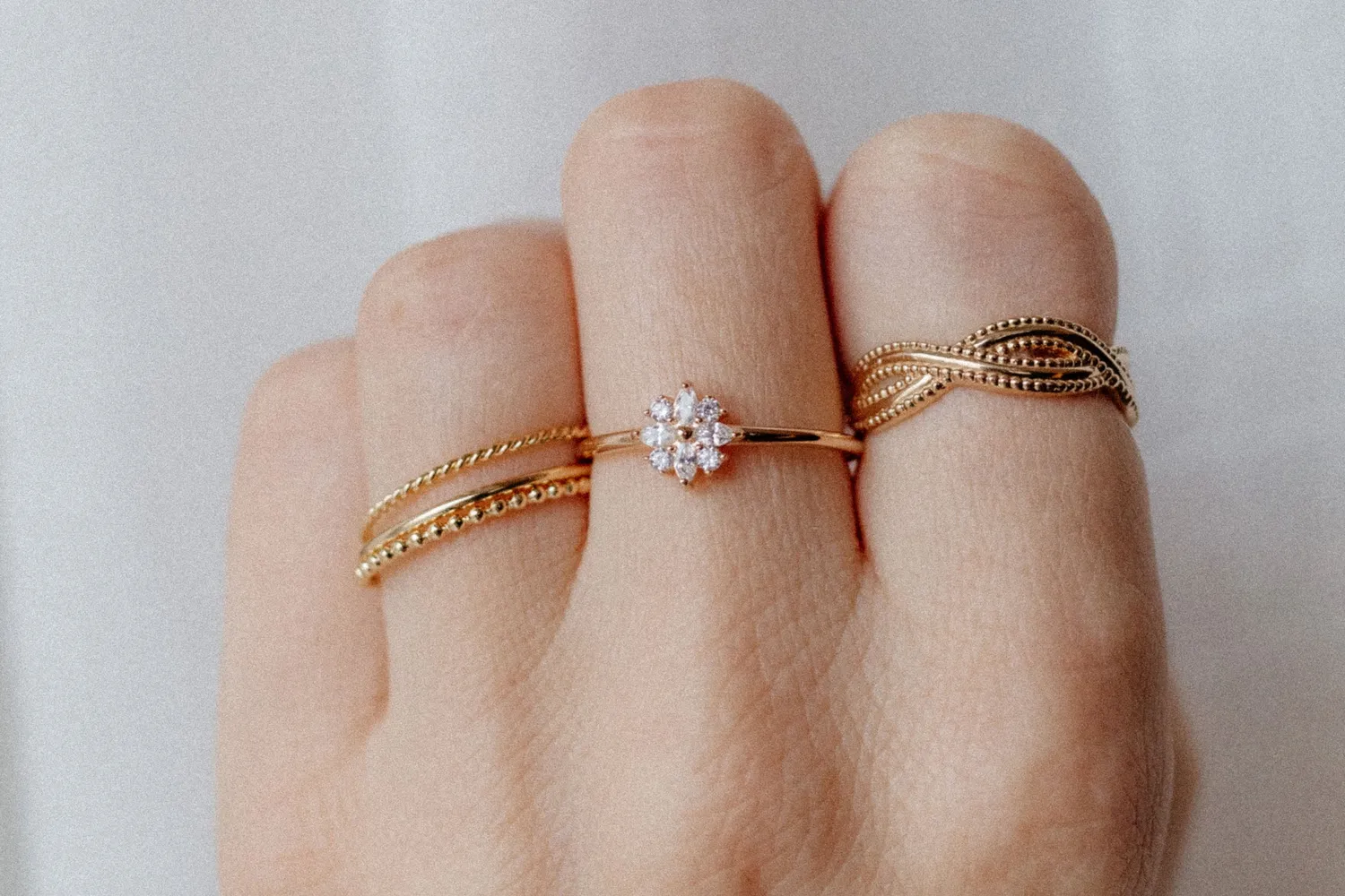 Eremis Ode ring gullbelagt zirkonia