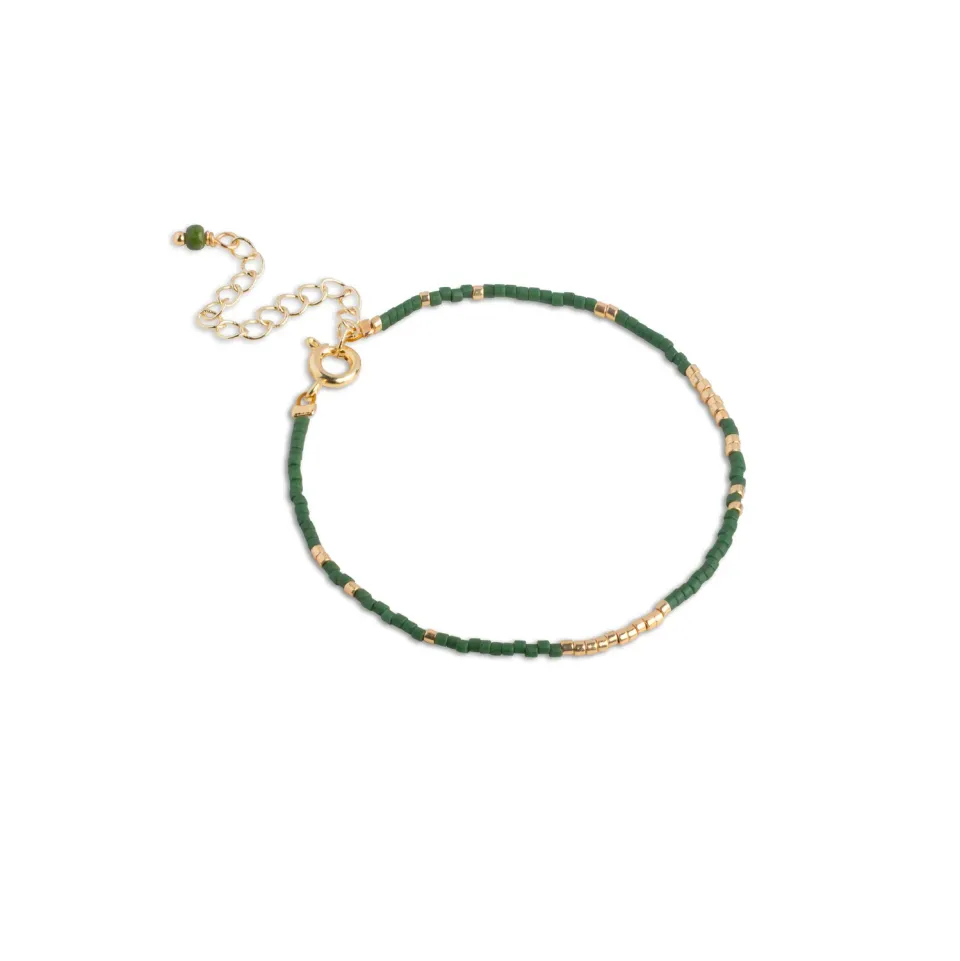Enamel Petra armbånd 15+4 cm khaki gull