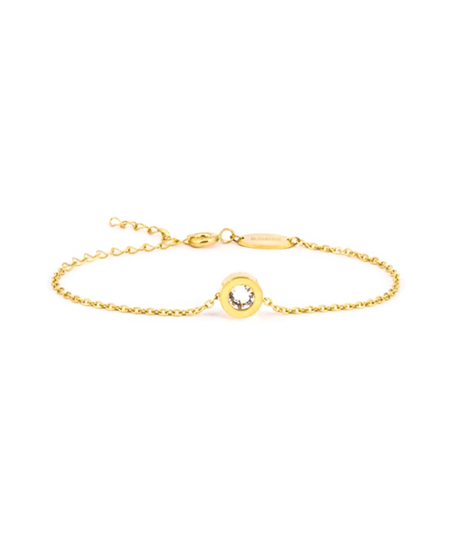 Blomdahl Grand Bezel armband gull crystal 140–190 mm