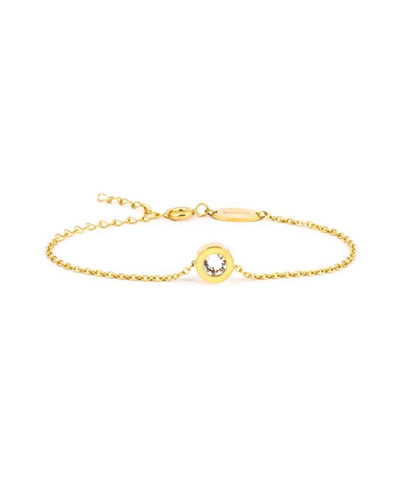 Blomdahl Grand Bezel armband gull crystal 140–190 mm