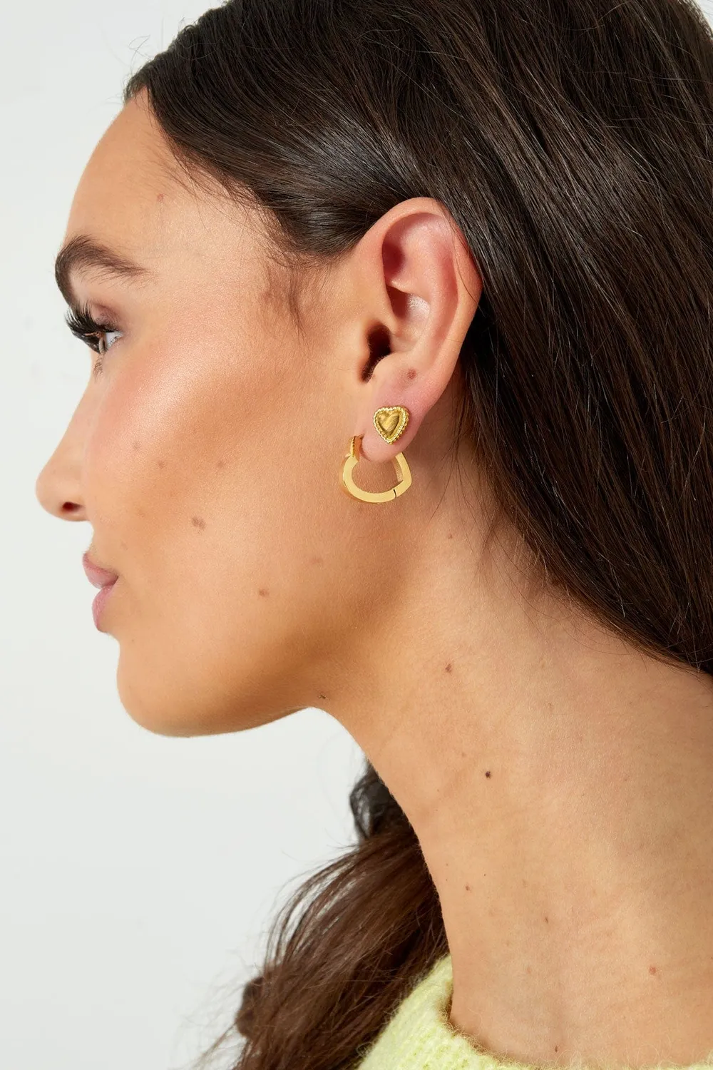 Mea Nani Basic Heart Hoops øredobber gull hjerter