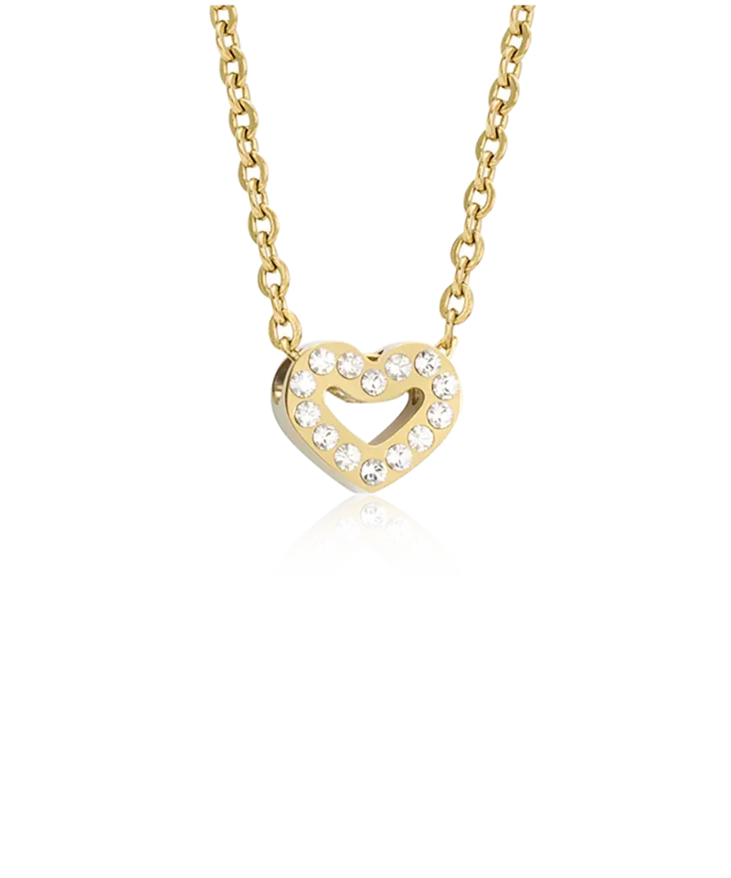 Blomdahl Brilliance Heart Hollow halskjede crystal gull 40–45 cm