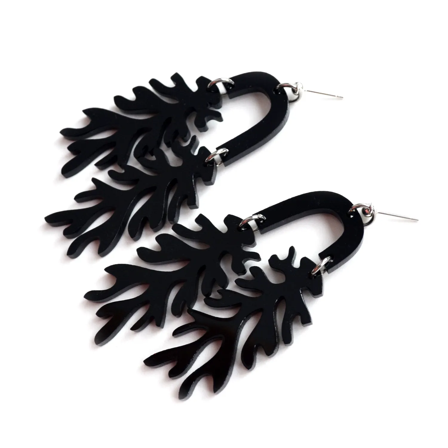 BooandBooFactory Matisse Leaf øredobber svart gull