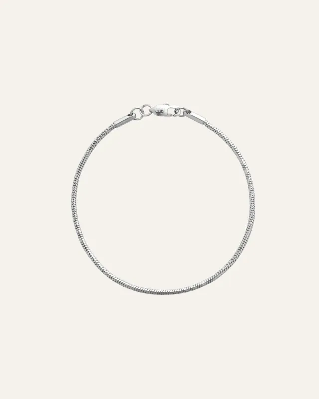 Mockberg Snake Chain armbånd sølv smalt