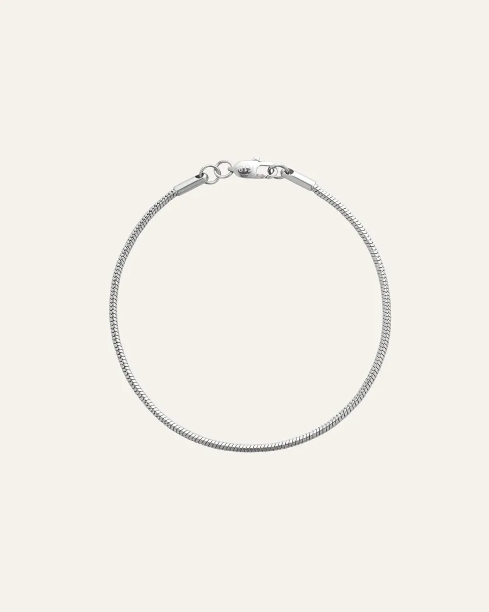 Mockberg Snake Chain armbånd sølv smalt