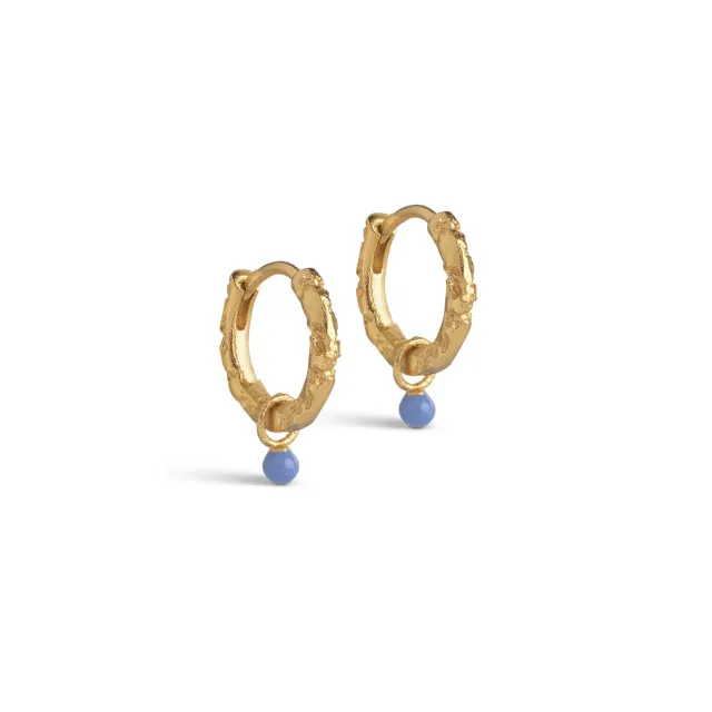 Enamel Belle øredobber 13 mm cornflower blå