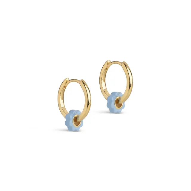 Enamel Tokens Flower hoops blå 16x7 mm