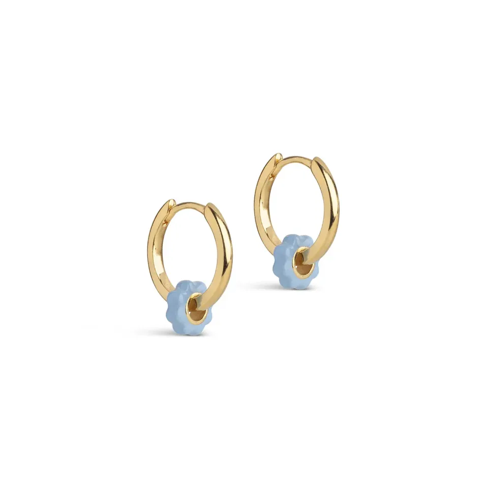 Enamel Tokens Flower hoops blå 16x7 mm