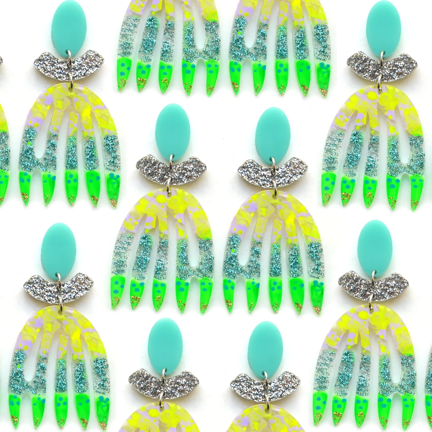 BooandBooFactory Abstract Leaf øredobber grønn mint