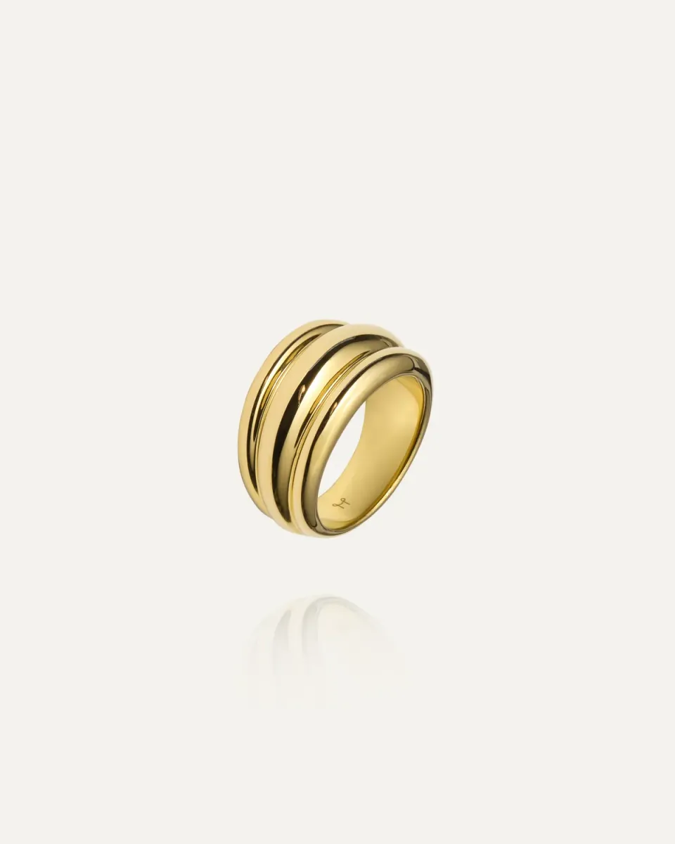 Mockberg Deco Ribbed Ring ring 54 gull