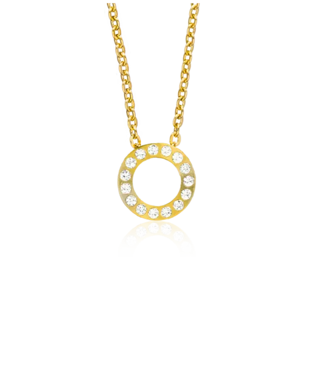 Blomdahl Brilliance Puck Hollow halsband crystal gull 45 cm