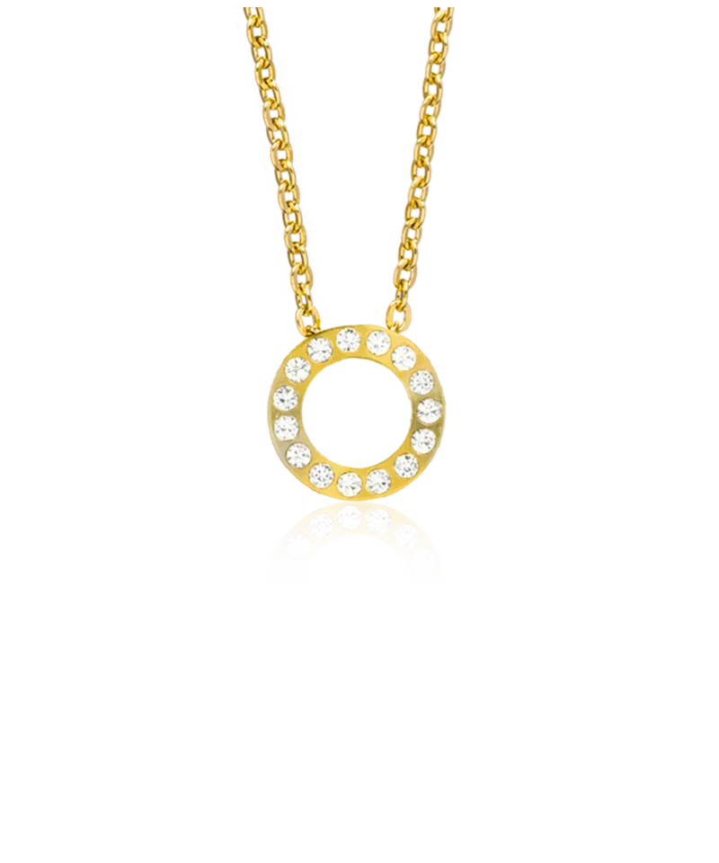 Blomdahl Brilliance Puck Hollow halsband crystal gull 45 cm