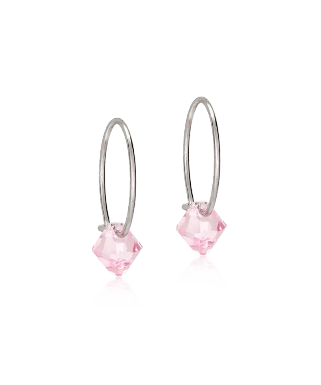 Blomdahl Bicone Ear Ring øredobber 14 mm light rose titan