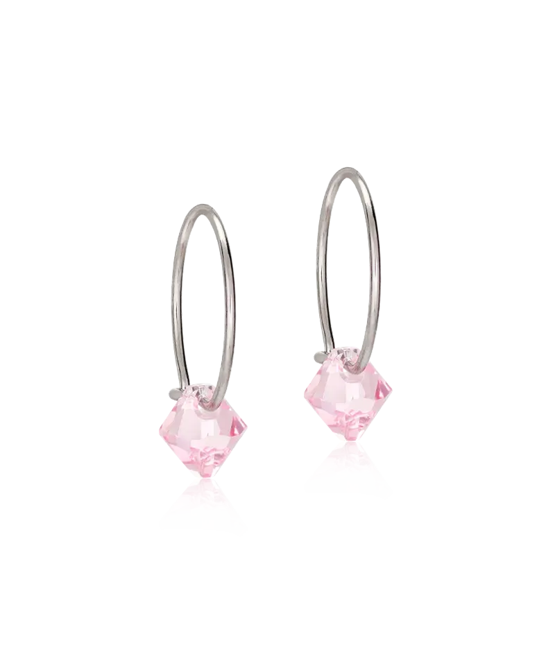 Blomdahl Bicone Ear Ring øredobber 14 mm light rose titan