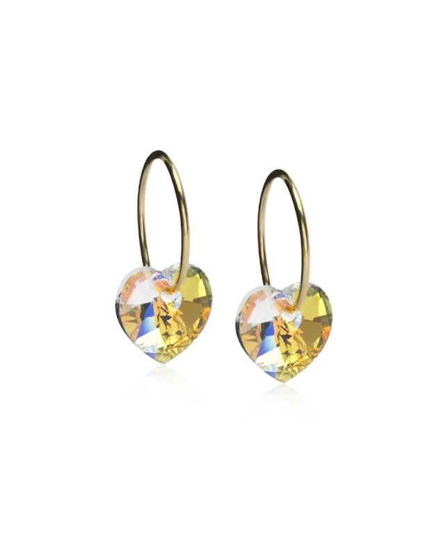 Blomdahl Ear Ring Pendant Heart ørering rainbow 14 mm