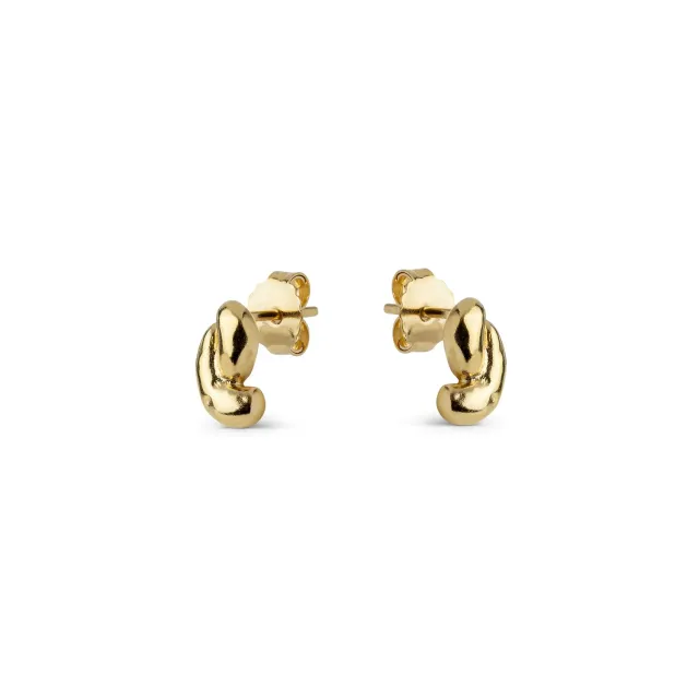 Enamel Nari ørestikker par 10x6 mm gullbelagt