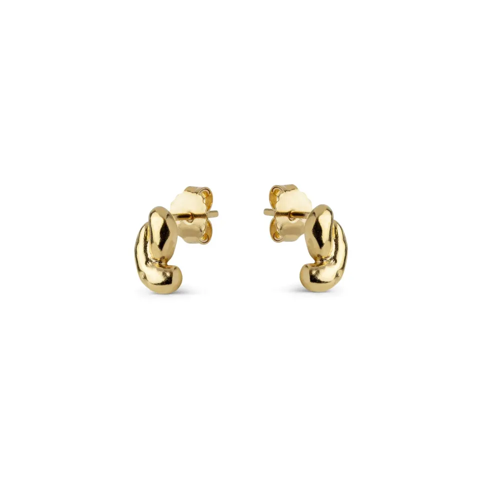 Enamel Nari ørestikker par 10x6 mm gullbelagt