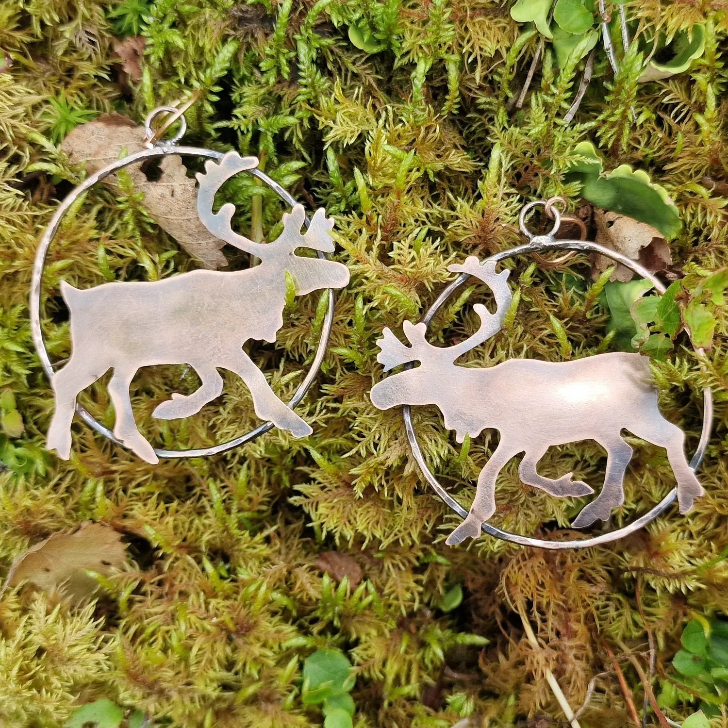 Kunstnerbonden Rangifer øredobber kobber reinsdyr