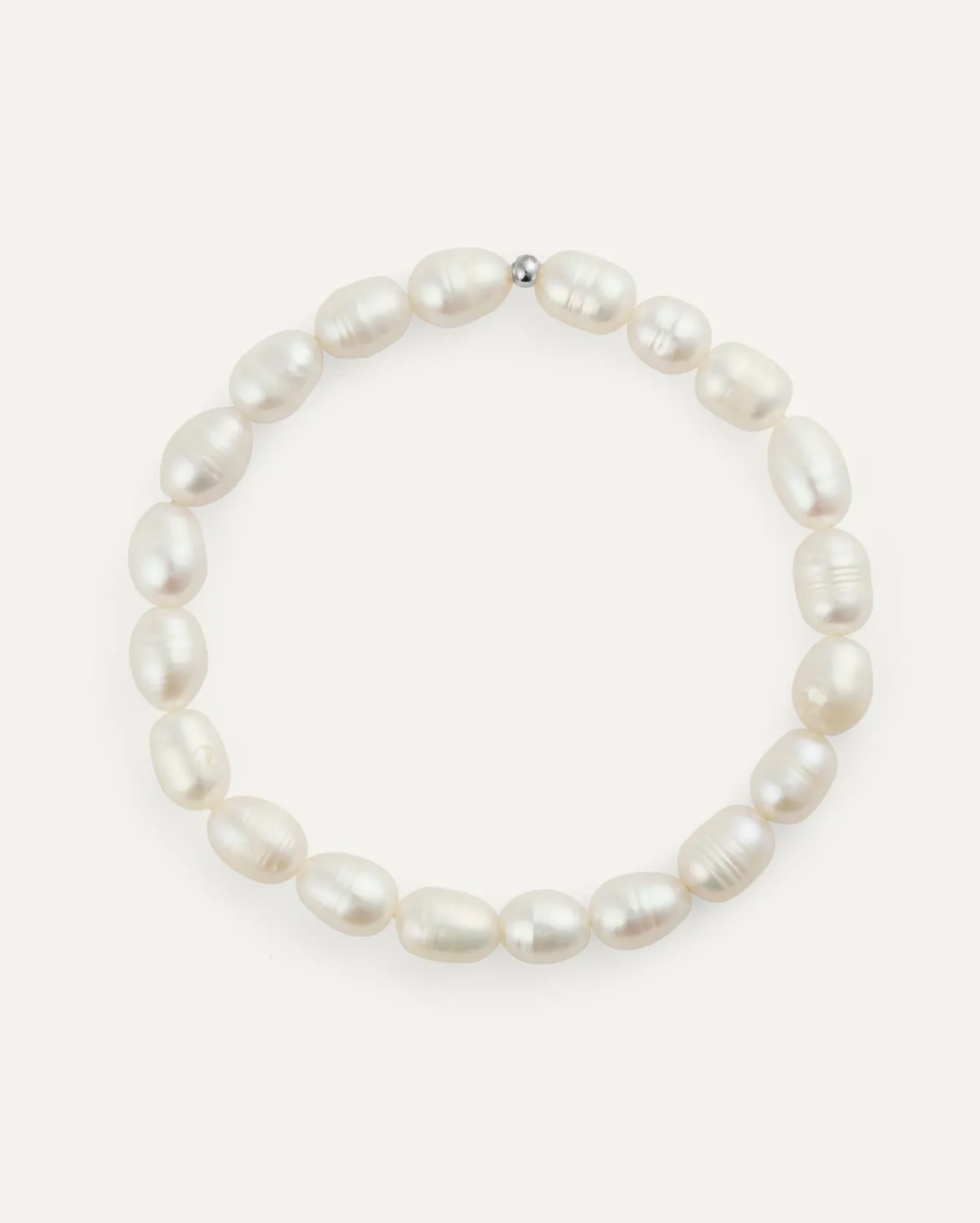Mockberg Aura Pearl perlearmbånd Small 150 mm stål