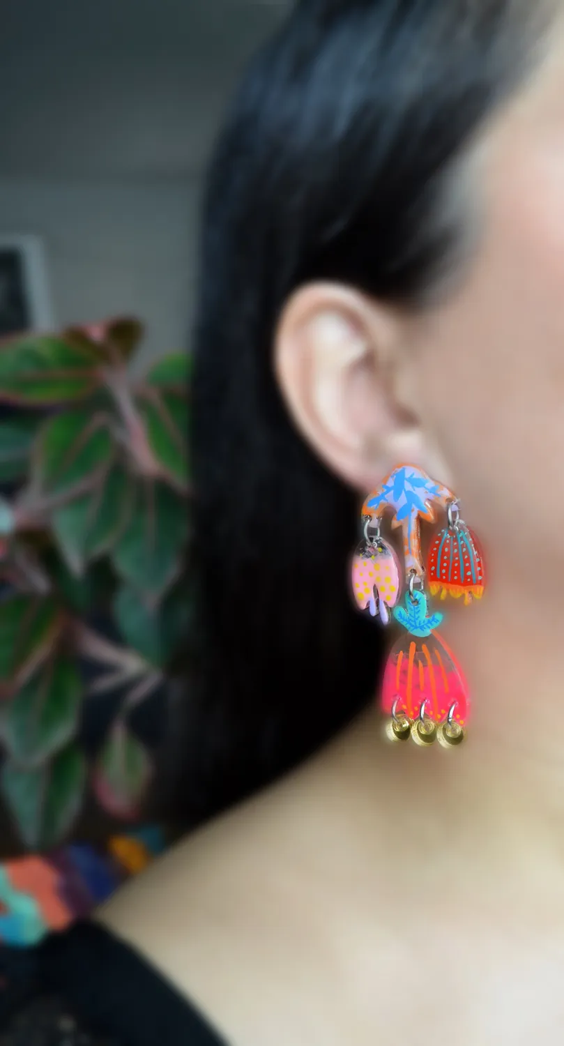 BooandBooFactory Tulip Flower studs øredobber flerfarget