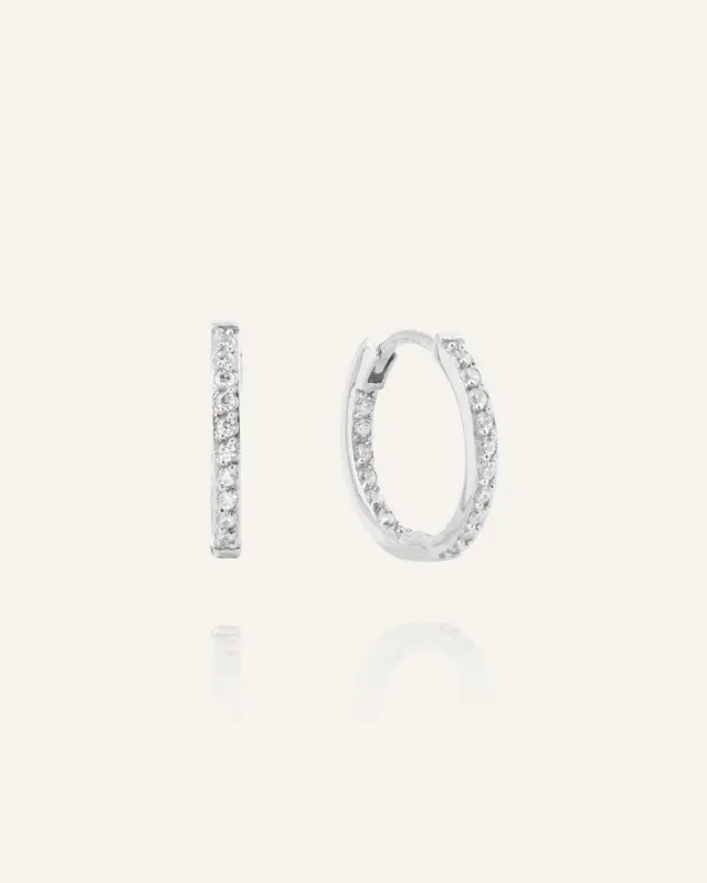 Mockberg Sparkle Medium Hoops øreringer sølv 16 mm