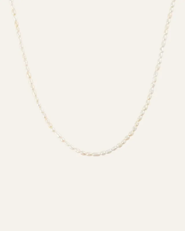 Mockberg Pearl Necklace perlekjede sølv 400 mm