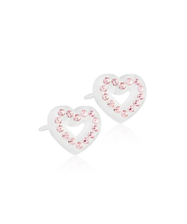 Blomdahl Brilliance Heart Hollow øredobber light rose 10 mm plast